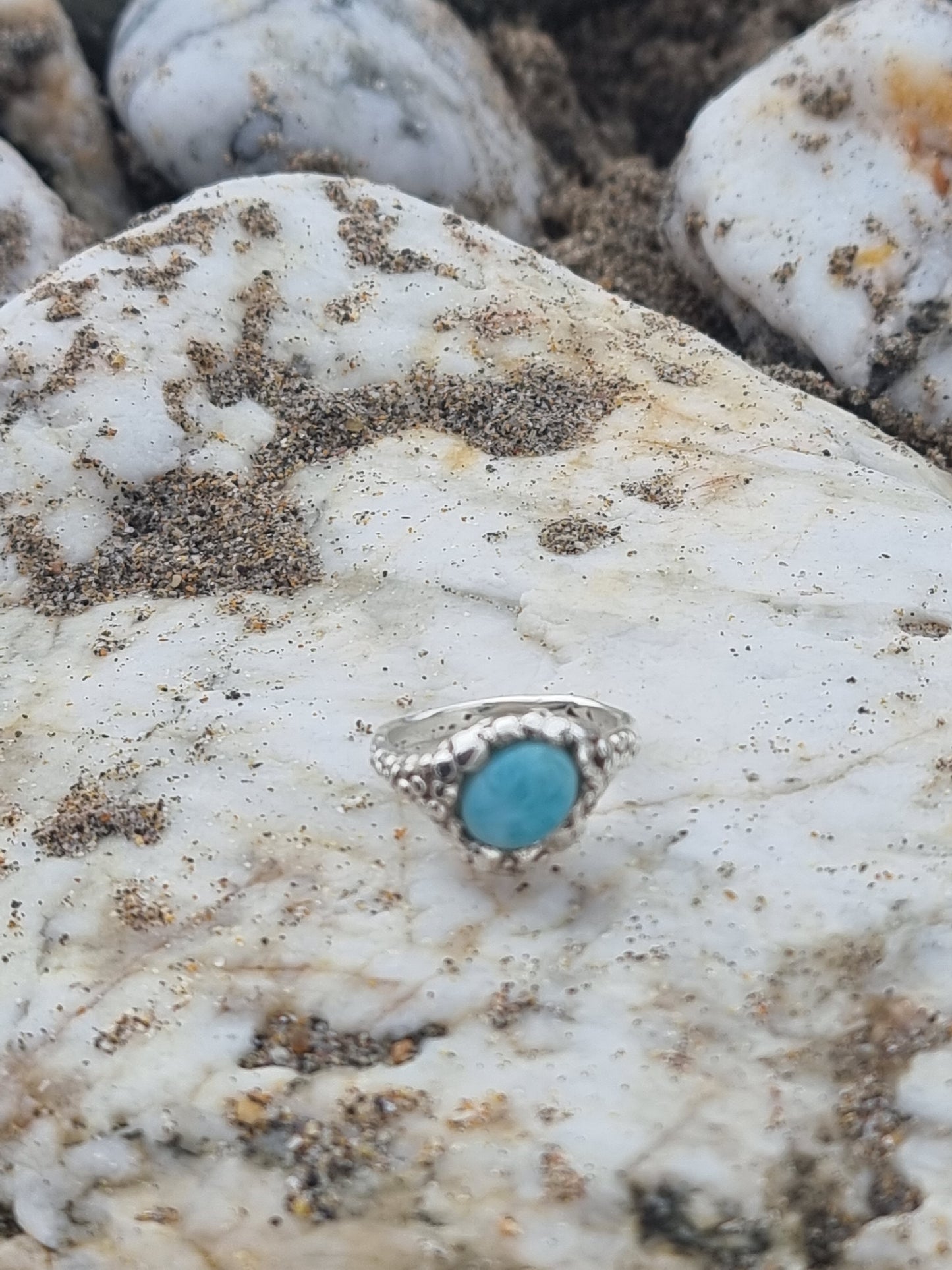 Seaborne Larimar Ring Size Q