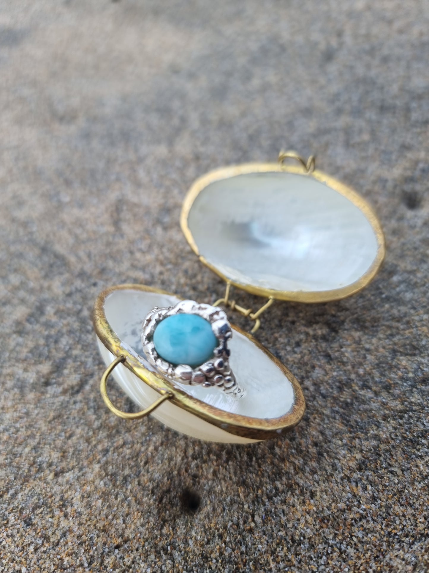 Seaborne Larimar Ring Size Q